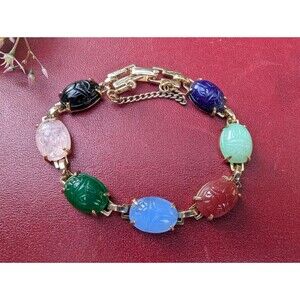 Vintage Egyptian Revival Bracelet, Scarab Bracelet